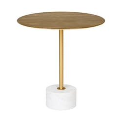 House Nordic - Lecco table basse , table d'angle Ø51cm marbre laiton, marbre.