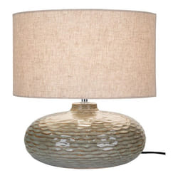 Lampe de table en céramique verte avec abat-jour