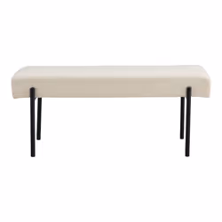 House Nordic 1401302, Siège rembourré, Blanc, Tissu, Polyester, Noir, Acier, Universel