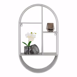House Nordic Feira Tablette flottante Mural Acier Gris