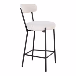 House Nordic 1001361 Tabouret de bar Siège rembourré Dossier rembourré 4 pieds