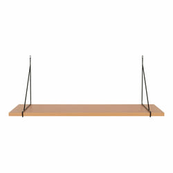 House Nordic Chiba Tablette flottante Mural Panneaux MDF, Mélamine, Acier Noir, Naturel