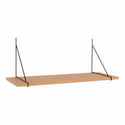 House Nordic Chiba Tablette flottante Mural Panneaux MDF, Mélamine, Acier Noir, Naturel