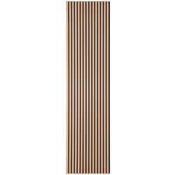 Ce panneau mural offre un design élégant et moderne avec des rayures verticales en bois qui créent un motif visuellement attr ...
