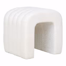 House Nordic Colma, Pouffe/ottomane, Rectangle, Blanc, mousse, Panneaux MDF, Polyester, Bois de pin, 410 mm, 350 mm