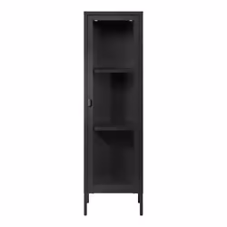 House Nordic 3003005, Noir, Verre, Acier, 1 portes(s), Porte à charnière, 3 étagères, 400 mm