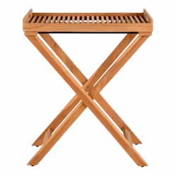 House Nordic 7501006, Meuble avec plateau TV, Forme rectangulaire, 4 pieds, Pliable, Bois