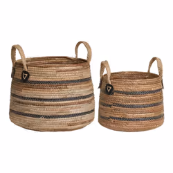 2 paniers feuille de bananier naturel Ø 30-39 cm