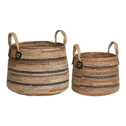 2 paniers feuille de bananier naturel Ø 30-39 cm