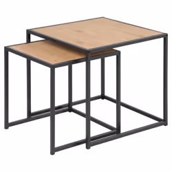 Actona Seaford, Table emboîtée, Forme carrée, 4 pieds, Extensible, Chêne