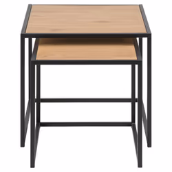Actona Seaford Table emboîtée Forme carrée 4 pieds