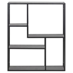 Actona Seaford Tablette flottante Mural Acier, Papier Noir