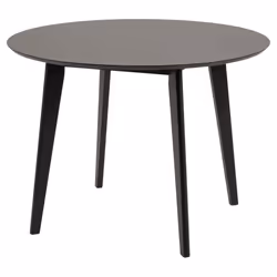 Actona Roxby, Forme arrondie, Table fixe, Noir, Hévéa, 4 pieds, Noir