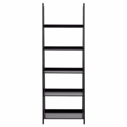 Actona Wally, Étagère à échelle, Autonome, Panneaux MDF, Noir, Salon, 5 étagères