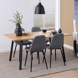 Table - ACTONA - Chêne précieux - noir - Rectangulaire - 6 personnes