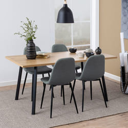 Table - ACTONA - Chêne précieux - noir - Rectangulaire - 6 personnes