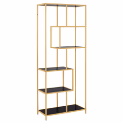 Sea Bibliothèque avec 4 tablettes de rangement, noir.