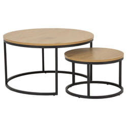 Actona Spiro Table emboîtée Forme arrondie 4 pieds