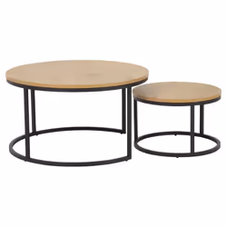 Actona Spiro Table emboîtée Forme arrondie 4 pieds