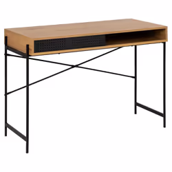 AC Design Angus, Bureau d'écolier, Bureau, Droit, Forme rectangulaire, Chêne, Noir