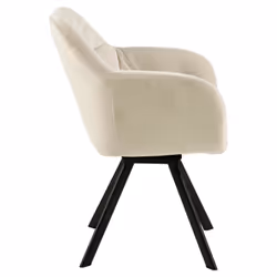 Actona Lola, Siège capitonné, Tissu, Blanc, Dossier capitonné, Tissu, Sable