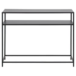 Console rectangulaire double plateau en métal noir L100 - cassia - noir