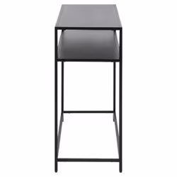 Console rectangulaire double plateau en métal noir L100 - cassia - noir