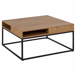 Actona Willford, Table basse, Forme carrée, 4 pieds, Chêne