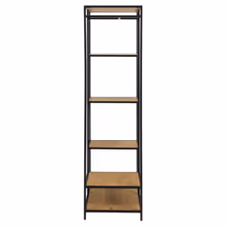 Ebuy24 - Sea Séchoir à linge 1 tringle à vêtements, 5 tablettes de rangement, noir, teinte naturelle. - Noir