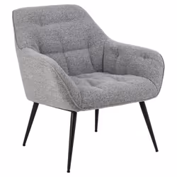 Actona Brooke, Chaise longue, Tissu, Gris, Acier, Noir, Acier