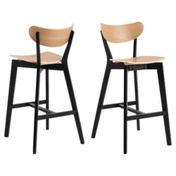 Actona Roxby Tabouret de bar Siège rigide Dossier rigide 4 pieds