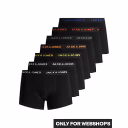 Jack &amp; Jones Pack de 7 boxers, Caleçons, Short Boxer, Mâle, Noir, L, Monochromatique