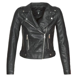 Blouson court en simili - couleur : Noir