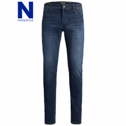 Jack & Jones 12173407, Bleu, EUE, Jeans, Coton, Elastane, Polyester, 60% Coton, 28% Polyester, 10% Coton biologique, 2% Élast ...