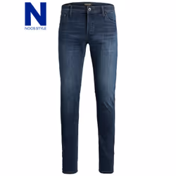 Jack & Jones 12173407, Bleu, EUE, Jeans, Coton, Elastane, Polyester, 60% Coton, 28% Polyester, 10% Coton biologique, 2% Élast ...