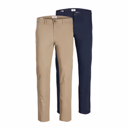 Jack & Jones 12180705, Chino, Adulte, Beige, Bleu, EUE, Coton, Elastane, 98% Coton, 2% Élasthanne