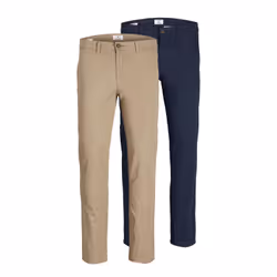 Jack & Jones 12180705, Chino, Adulte, Beige, Bleu, EUE, Coton, Elastane, 98% Coton, 2% Élasthanne