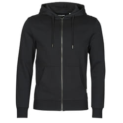Sweat à capuche zippé Regular Fit Manches longues Noir en coton Reid