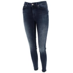 Pantalon jeans slim - ONLY - Blush life 32 - Taille haute - Bas frangé - Femme