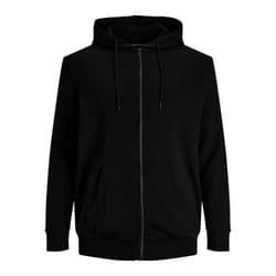 Sweat à capuche zippé Regular Fit Manches longues Noir en coton Troy