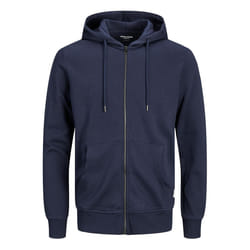 Sweat à capuche zippé Regular Fit Manches longues Bleu Marine en coton Axel