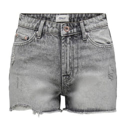 Short en jean court gris délavé taille haute Femme ONLY
