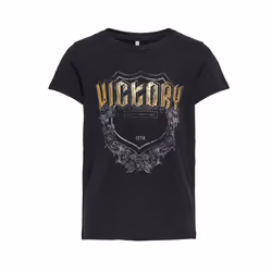 ONLY 15225576, Tee-shirt, Enfant, Femelle, Noir, 110/116, Col rond