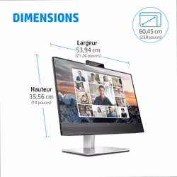 HP Écran de conférence USB-C FHD E24m G4 - Vue supplémentaire 8