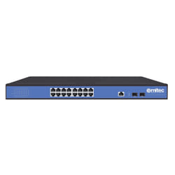 Ernitec ELECTRA-M216/2 commutateur réseau Géré L2 Gigabit Ethernet (10/100/1000) Connexion Ethernet, supportant l'alimentation via ce port (PoE) Noir, Bleu