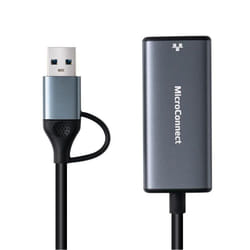 Microconnect MC-USBACNET2.5G changeur de genre de câble USB C RJ-45 Noir