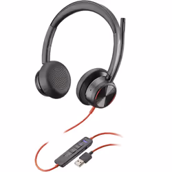 POLY Micro-casque Blackwire 8225 USB-A certifié Microsoft Teams, Avec fil, Bureau/Centre d'appels, 185 g, Casque, Noir