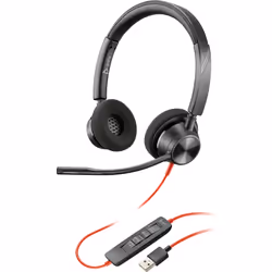 POLY Micro-casque Blackwire 3320 USB-A certifié Microsoft Teams, Avec fil, Bureau/Centre d'appels, 130 g, Casque, Noir