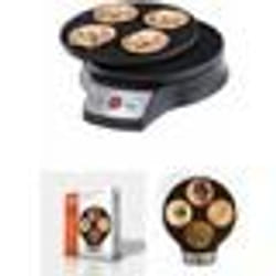 Crêpière - INOX - 2 en 1 - Diamètre 26 cm - 1000W - Anti-adhésif - Noir