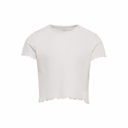 ONLY 15225338, Enfant, Femelle, Blanc, 122/128, Monochromatique, Col rond